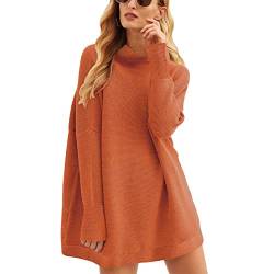Ausla Pullover Strickpullover Tops, Langärmliger Pullover Frauen Atmungsaktiv Locker Lässig Pullover Pullover Tops(XL-Rostrot) von Ausla