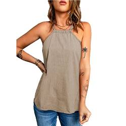 Damen Neckholder Tank Top Oberteil Sommer Elegante Bluse Camisol Schulterfrei Weste Locker Shirts(M) von Ausla