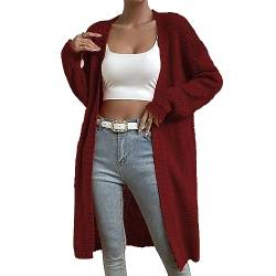 Damen Warme Strickjacke Lang Casual Sweater Ausgehöhlt Elegant Pullover Lässige Cardigan Frühling Herbst (S) von Ausla