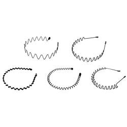Metall-Stirnbänder, Unisex, Gewellte Stirnbänder, Outdoor-Sport-Stirnbänder, Einfaches, Elastisches, Rutschfestes Haar-Accessoire (Schwarz65) von Ausla