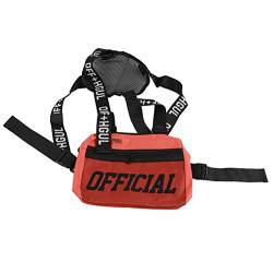 Modische Chest Rig Vest-Hüfttasche mit Verstellbarem Riemen für Mobiltelefone, Wasserflaschen, Brillen, Geldbörsen oder Schlüssel (ORANGE) von Ausla