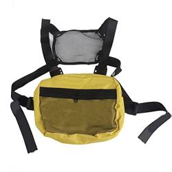 Modische Chest Rig Vest-Hüfttasche mit Verstellbarem Riemen für Mobiltelefone, Wasserflaschen, Brillen, Geldbörsen oder Schlüssel (Yellow) von Ausla