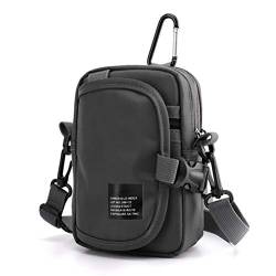 Nylon-Hüfttasche mit Großem Fassungsvermögen für den Außenbereich, Zur Aufbewahrung von Smartphone, Geldbörse, Schlüsseln, Wasserabweisend, Multifunktional (hellgrau) von Ausla