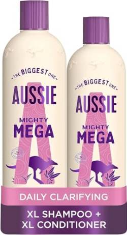 Aussie Mega Shampoo und Conditioner-Set für trockenes, geschädigtes Haar, veganes Shampoo und Conditioner, silikonfrei, tierversuchsfrei, XL-Vorteilspackung, 1145 ml, 2 Stück von Aussie