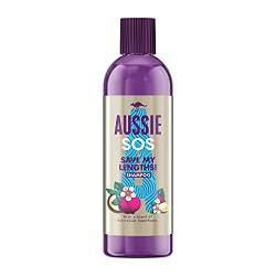 Aussie SOS Save My Lengths Veganes Shampoo, geschädigtes Haar, Notfallrettung für langes und geschädigtes Haar in Gefahr, Haarreparaturbehandlung mit einer Mischung australischer Superfoods, 290 ml von Aussie
