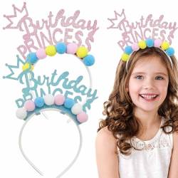 2 Stück Geburtstagskronen-Stirnband für Frauen und Mädchen, glitzernde Prinzessinnen-Geburtstags-Tiara, Geburtstag, niedlich, süßes Haarband, Haarschmuck, Geschenke, Geburtstagsparty-Dekorationen von Auswalar