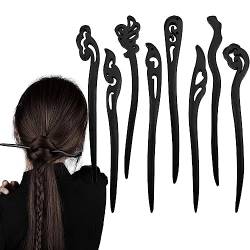 8 Stück Holz-Haarstäbe, chinesische Retro-Haarnadeln, Essstäbchen, geschnitzte Haarstäbe für Haare, DIY-Zubehör für Damen und Mädchen von Auswalar