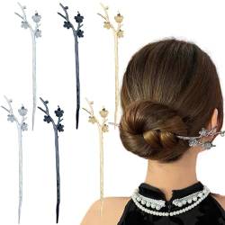 Auswalar 6 Stück Metall-Haarstäbchen, Schwert-Haarstäbe, Vintage-Haarnadeln, chinesische Frauen, Haar-Stäbchen, Retro-Vintage-Dekoration, für Haare, DIY-Zubehör von Auswalar
