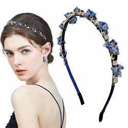 Auswalar Blaue Strass-Stirnband mit glitzernden Kristallen, für Frauen und Mädchen, Vintage-Partys, Haar-Accessoire von Auswalar