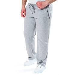 Authentic Klein Klassische gerade geschnittene Herren Jogginghose für Sport- und Freizeit aus Baumwollmischgewebe in Kurz, Lang und Übergrößen,Silbermelange,122 von Authentic Klein