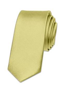 Autiga® Krawatte Herren Hochzeit Konfirmation Slim Tie Retro Business Schlips schmal goldgelb von Autiga