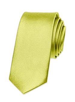 Autiga® Krawatte Herren Hochzeit Konfirmation Slim Tie Retro Business Schlips schmal hellgelb von Autiga