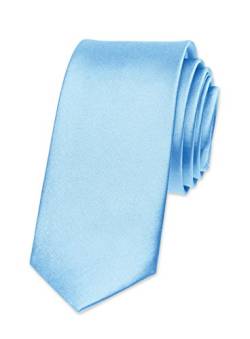 Autiga® Krawatte Herren Hochzeit Konfirmation Slim Tie Retro Business Schlips schmal himmelblau von Autiga