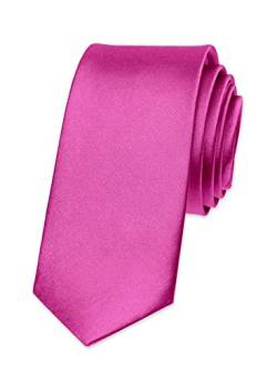 Autiga® Krawatte Herren Hochzeit Konfirmation Slim Tie Retro Business Schlips schmal pink von Autiga