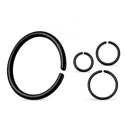 Autiga Continuous Ring Seamless Ring O-Ring Piercing Ring Chirurgenstahl schwarz Ø 0,8 mm 8 mm von Autiga