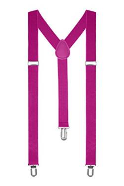 Autiga Hosenträger Herren Damen Hosen Träger Y Form Style Clips Schmal Neon Bunt Farbig, Pink, unisize von Autiga