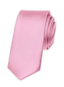 Autiga Krawatte Herren Hochzeit Konfirmation Slim Tie Retro Business Schlips schmal, Rosa, unisize von Autiga