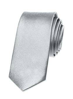 Autiga Krawatte Herren Hochzeit Konfirmation Slim Tie Retro Business Schlips schmal, Silber, unisize von Autiga