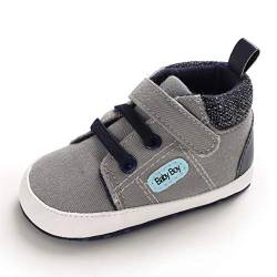 Auxm Baby Schuhe für 0-18 Monate, Baby Junge Lauflernschuhe Babyschuhe Kleinkind Flach Weiche Sohle Anti-Rutsch Segeltuchschuhe von Auxm