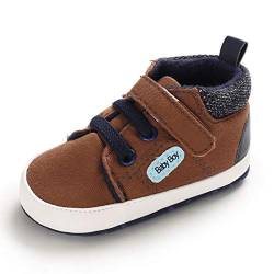 Auxm Baby Schuhe für 0-18 Monate, Baby Junge Lauflernschuhe Babyschuhe Kleinkind Flach Weiche Sohle Anti-Rutsch Segeltuchschuhe von Auxm