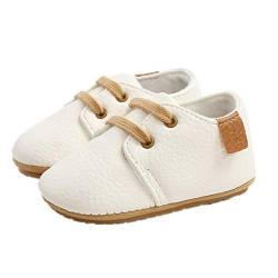 Auxm Babyschuhe für 0-18 Monate, Baby Jungen Mädchen Schuhe Lauflernschuhe Kleinkinder Schnüren Sneakers Säugling Prewalker Schuhe von Auxm