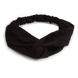 Avalaya Klassisches schwarzes elastisches Haarband aus gedrehtem Stoff von Avalaya