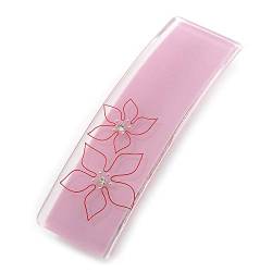 Helles Pink, Blumenmotiv, Plastik, Barrett-Haarclip von Avalaya