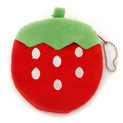 Yummy Erdbeere rot/grün Stoff Münzfach/Tasche Charme für Kinder – 10 cm Breite von Avalaya