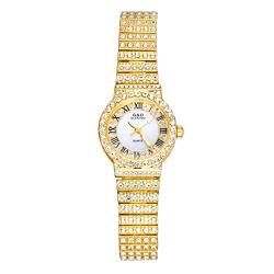 Avaner Armbanduhr Damen Uhr mit römische Ziffern&voll Diamant Gehäuse Damen Armbanduhr mit abnehmbares Armband Analog Quarzuhr für Frauen von Avaner