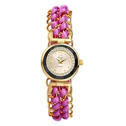 Avaner Armbanduhr Damen Uhren Volldiamant Armbanduhr Geflochtenes Seil Einziehbares Armband Analog Quarzuhr für Frauen von Avaner