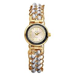 Avaner Armbanduhr Damen Uhren Volldiamant Armbanduhr Geflochtenes Seil Einziehbares Armband Analog Quarzuhr für Frauen von Avaner