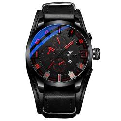 Avaner Armbanduhr Herren Uhr mit Kalender Punk Uhr wasserdichte Uhr Mens Watches Edelstahluhr Analoge Quarzuhr Militäruhr für Männer von Avaner