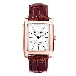 Avaner Armbanduhr Herren Uhr mit Quadratisches Zifferblatt Herrenuhr mit Lederband Vintage Design mit römischen Ziffern Analog Quarz Kalender Uhr Männer von Avaner