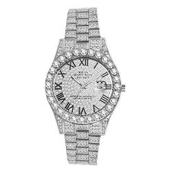 Avaner Armbanduhr Herren Uhr mit Römische Ziffern Diamantuhr Diamantgehäuse Abnehmbares Armband Kalenderfunktion Analog Quarzuhr für Männer von Avaner