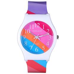 Avaner Armbanduhr für Damen Herren Quarzuhr mit Buntem Digitalzifferblatt Silikon Armband Unisex Uhr für Frauen Männer von Avaner