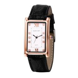 Avaner Armbanduhr für Herren Damen Quadratische Rechteckige Uhren Vintage Analog Quarzuhr Leder Paaruhren als Geschenke von Avaner