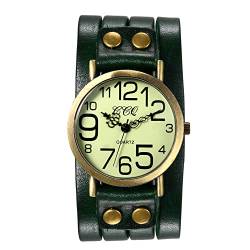 Avaner Damen Herren Armbanduhr Analog Quarzwerk Uhr mit Lederarmband Casual Vintage Quarzuhr römische Ziffern von Avaner