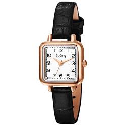 Avaner Damen Uhr Lederarmbanduhr mit Quadratisches Zifferblatt Damenuhr Arabische Skala Analog Quarz Uhr Geschenke für Frauen Mädchen von Avaner