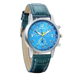 Avaner Herren Armbanduhr Analog Quartz mit Lederarmband DREI Zeitzonenanzeige Modische Casual für Männer blau von Avaner