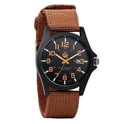 Avaner Herren Uhr Analog Quarzwerk mit Nylon Armband Kalender Sport Armbanduhr Kaffee Farbe Avaner002-16 von Avaner