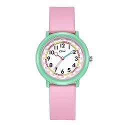 Avaner Kinder Uhr Silikon Armband: Rosa Pink Jugendliche Uhr Analog Quarzwerk Armbanduhr Wasserdicht Kinderuhr Lernuhr Schüleruhr Bunt Uhren für Jungen Mädchen von Avaner