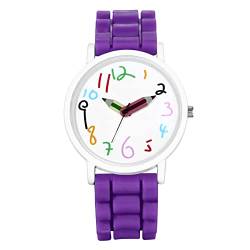 Avaner Kinderuhr Armbanduhr Jungen Mädchen Uhr Minimalistische Cartoon Bleistift dekorative Zeiger Silikonband Jugend Quarzuhr von Avaner