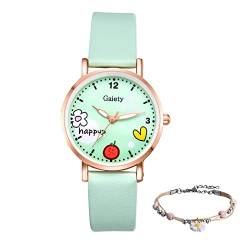 Avaner Lernuhr Kinder Armbanduhr für Mädchen Kinder Uhr mit Süßes Armband Leder Studentenuhr Lern Armbanduhr für Kinder von Avaner