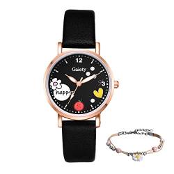 Avaner Lernuhr Kinder Armbanduhr für Mädchen Kinder Uhr mit Süßes Armband Leder Studentenuhr Lern Armbanduhr für Kinder von Avaner