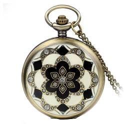 Avaner Modische Taschenuhr Sakura Muster Halskette Uhr mit Quarzwerk Pullover Kettenuhr für Herren Damen als Vatertag Muttertag Weihnachten Geschenk von Avaner