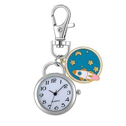 Avaner Schlüsselanhänger Taschenuhr, Rucksack Gürtel Taschenuhr, Schlüsselanhänger Uhr mit Anhänger, Clip on Schlüsselschnalle Revers Uhr für Damen und Herren von Avaner