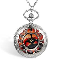 Avaner Taschenuhr Kürbis Uhr Analog Quarzwerk mit römischen Ziffern Pullover Halskette Kette für Herren Damen von Avaner