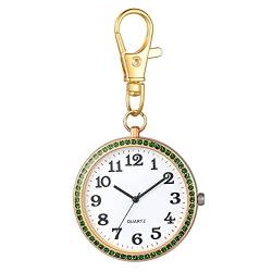 Avaner Taschenuhr Schlüsselanhänger Uhr Edelstahl Revers Uhr mit Schlüsselring, Rucksack Gürtel Fob Uhr, Clip on Schlüsselschnalle Taschenuhren für Damen und Herren von Avaner