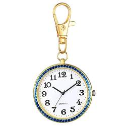 Avaner Taschenuhr Schlüsselanhänger Uhr Edelstahl Revers Uhr mit Schlüsselring, Rucksack Gürtel Fob Uhr, Clip on Schlüsselschnalle Taschenuhren für Damen und Herren von Avaner