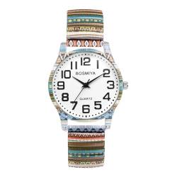 Avaner Uhren Damen Bohemian Stil: Stretchband Armbanduhr mit hochauflösendem und großen Ziffern Analoge Quarzuhr Einziehbare Banduhr Leicht Ablesbare Uhr für Frauen von Avaner